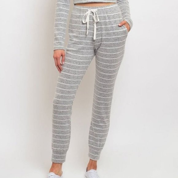 LONG 2-TONE STRIPED LOUNGE SET - Picture 4 of 4